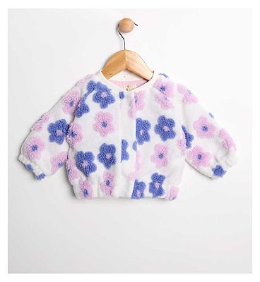 Maybe Baby Embossed Borg Flower Bomber 9 - 12 Months