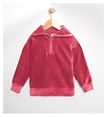 Maybe Junior Girl Velour Rib 1/2 Zip 4 - 5 Years