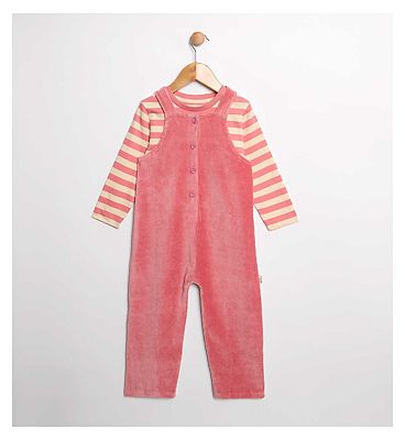 Maybe Junior All Over Print Cord Dungarees with Interlock Tee 5 - 6 Years