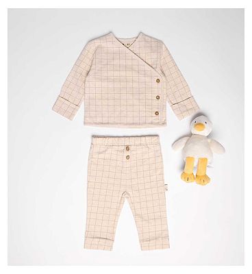 Maybe Baby Oatmeal Marl Brush Back Set Up To 10 lbs