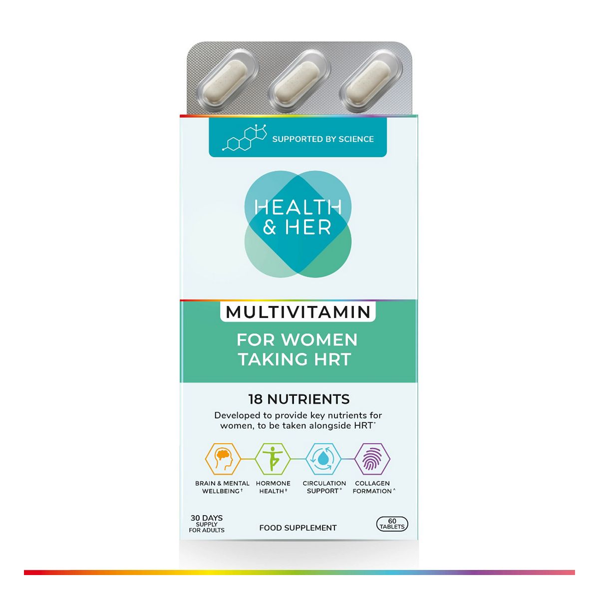 Health & Her Multivitamin For Women Taking Hormone Replacement Therapy (Hrt) - 60 Tablets