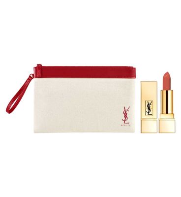 YSL Red Pouch And Mini Rouge Pur Couture Lipstick 1.8g Gift With ...