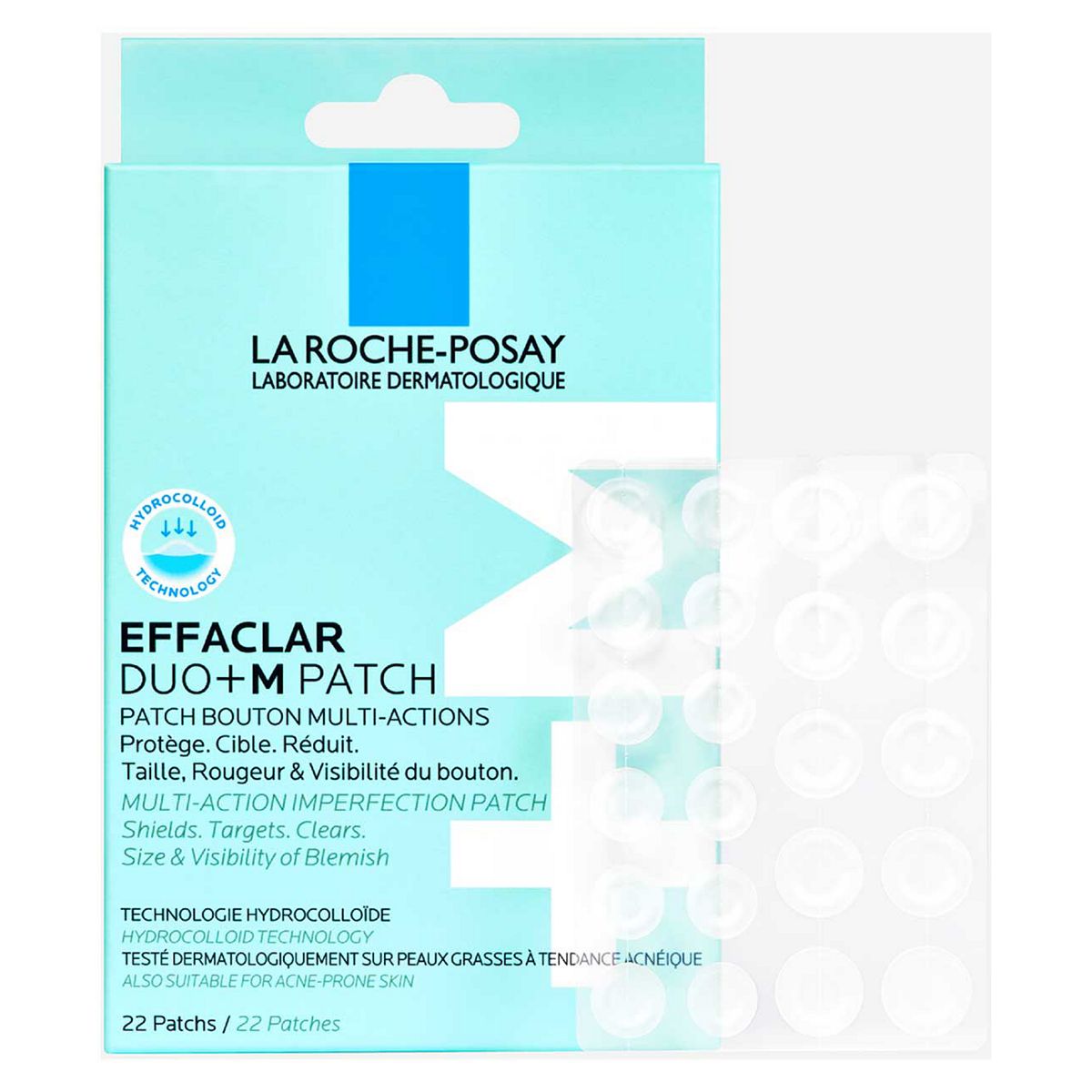 La Roche Posay Effaclar Duo+M Multi-Action Spot Patch With Hydrocolloid Technology, 22 Patches (Available In 2 Sizes)