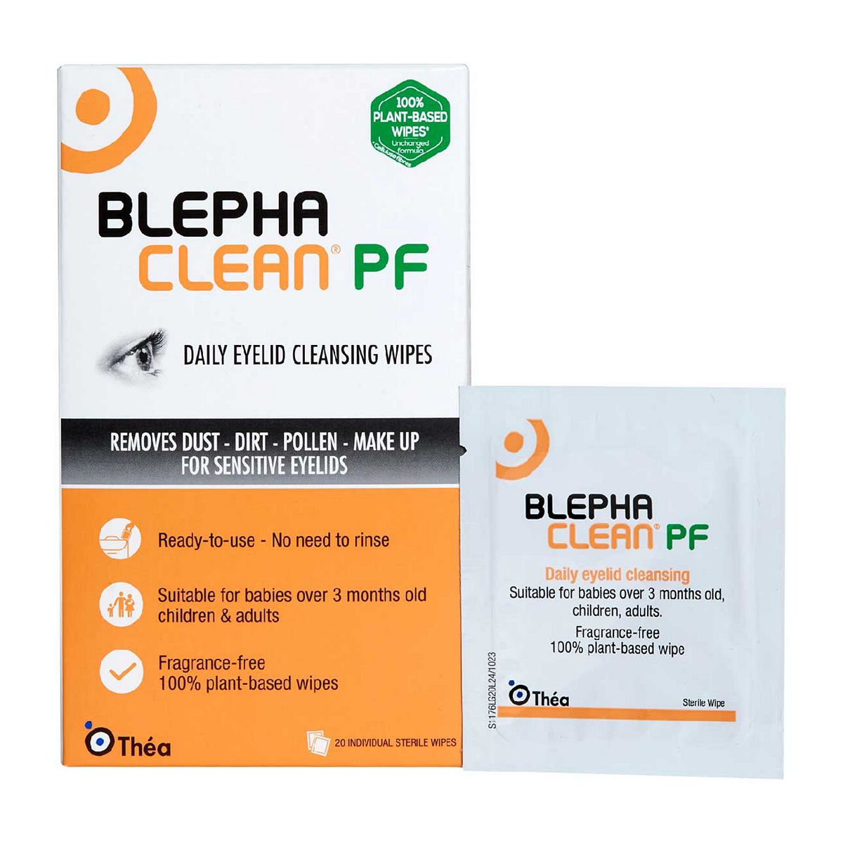 Thea Blephaclean Plastic Free Daily Eyelid Sterile Cleansing Wipes - 20S