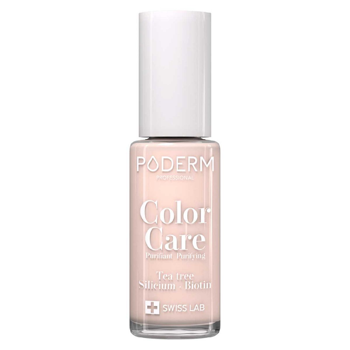 Poderm Color Care Repairing Nail Polish Powder Pink (8Ml) - Permeable To Serums Uv Protect Tea Tree And Silicium