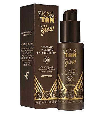 SKIN & TAN Face Glow Advanced Hydrating SPF & Tan Cream 30ml