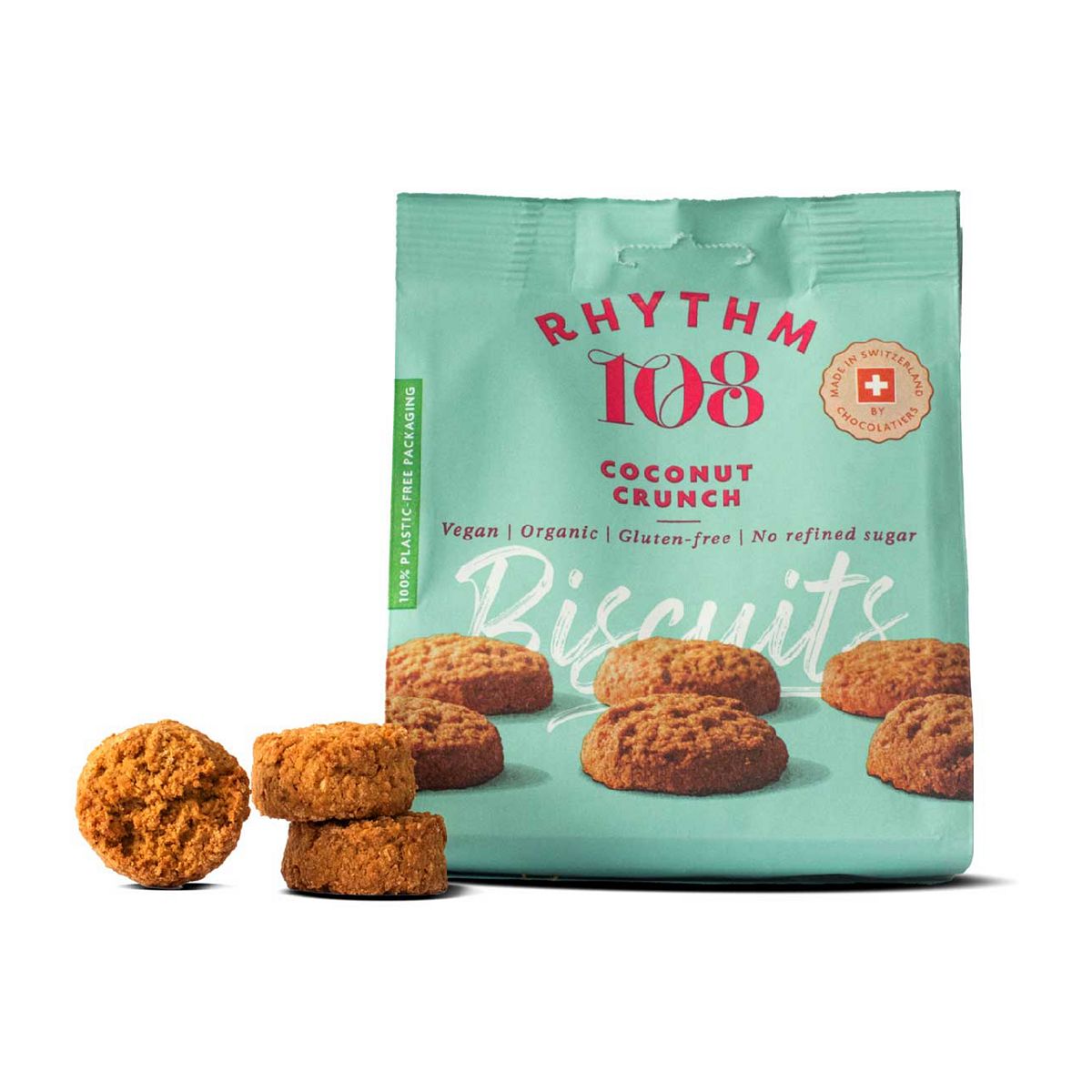 Rhythm 108 Swiss Vegan Coconut Crunch Biscuit Share Bag 135G