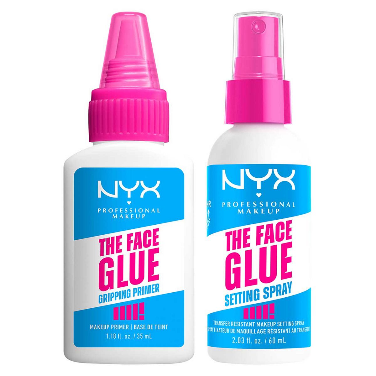 NYX Professional Makeup Face Glue Primer & Setting Spray Duo Bundle