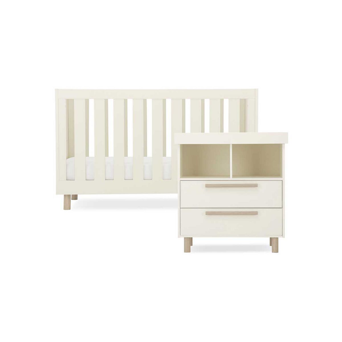 Cuddleco Harper 2 Piece Nursery Furniture Set - Cream & Ash