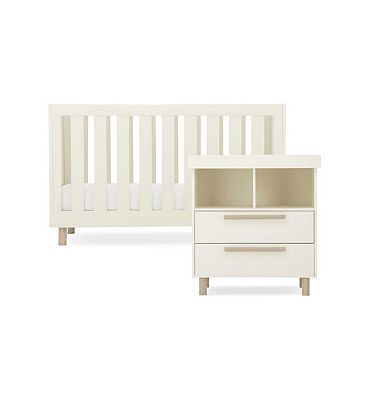 CuddleCo Harper 2 Piece Nursery Furniture Set - Cream & Ash