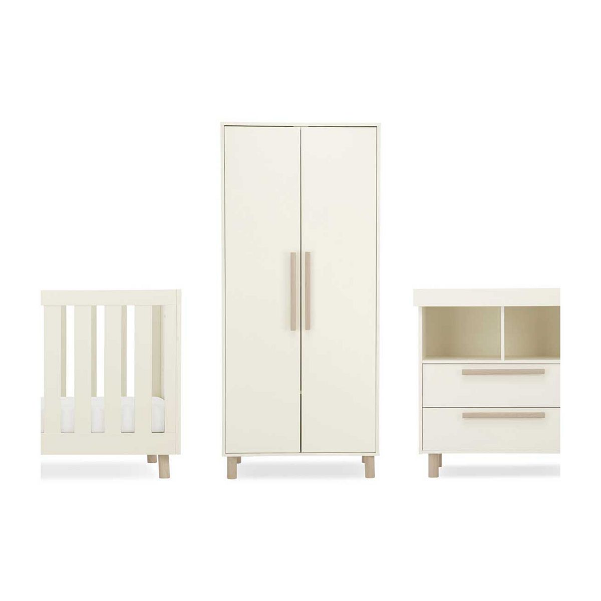 Cuddleco Harper 3 Piece Nursery Furniture Set - Cream & Ash