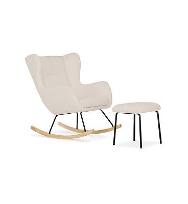 CuddleCo Marley Nursing Chair and Footstool -  Teddy Light Beige