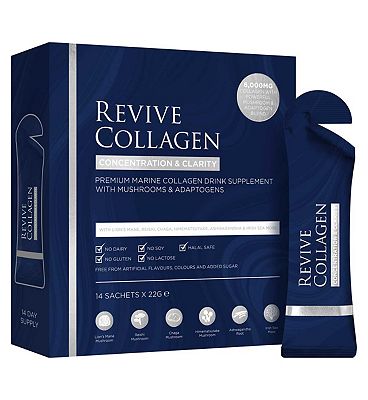 Click to view product details and reviews for Revive Collagen Concentration Clarity Functional Mushroom And Adaptogen Blend With 6000mg Marine Collagen 22g 14s.