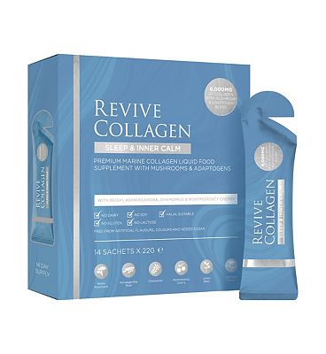 Click to view product details and reviews for Revive Collagen Sleep Inner Calm Functional Mushroom And Adaptogen Blend With 6000mg Marine Collagen 22g 14 Sachets.
