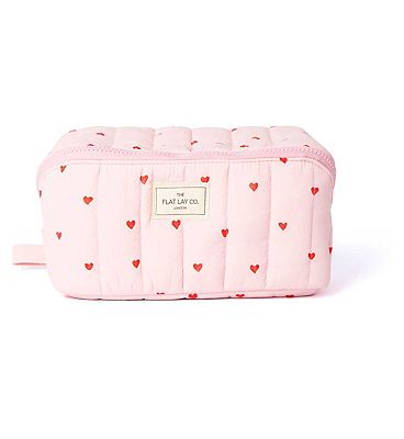 The Flat Lay Co. Marshmallow Flat Lay Makeup Box Bag In Sweet Pink Hearts