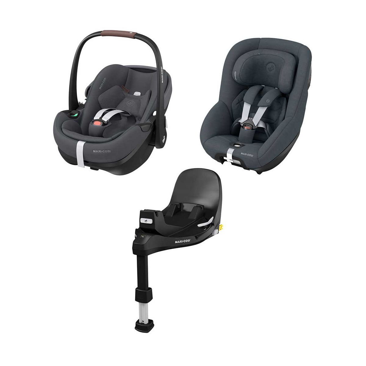 Maxi Cosi Maxi-Cosi Pebble 360 Pro, Pearl Pro And Familyfix Bundle Twillic Graphite