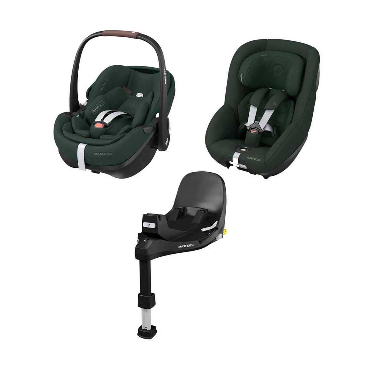 Maxi Cosi Maxi-Cosi Pebble 360 Pro, Pearl Pro And Familyfix Bundle Twillic Green