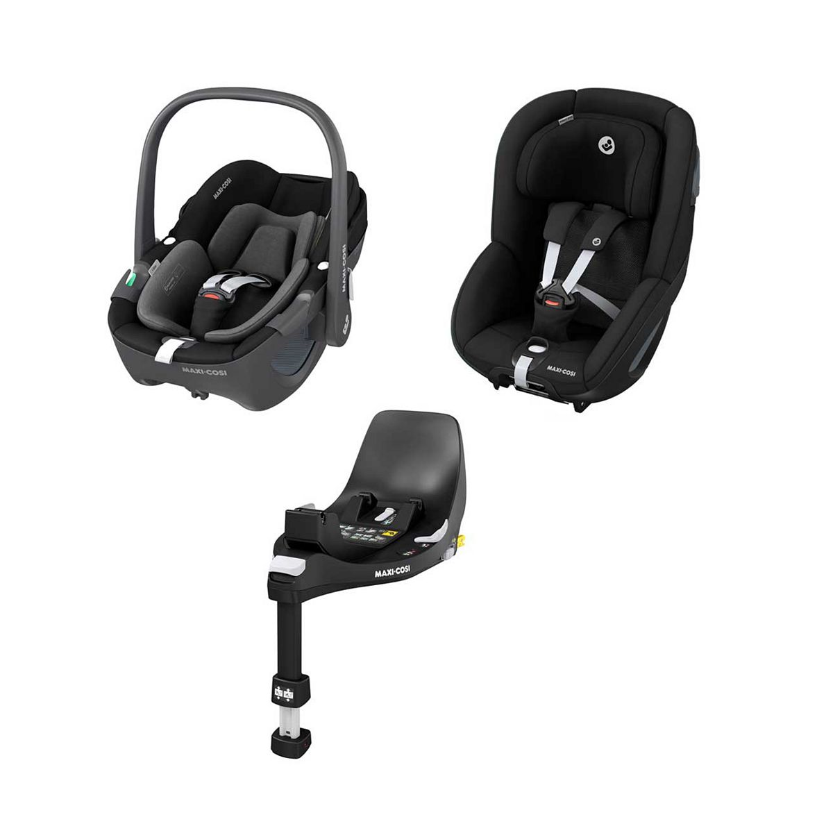 Maxi Cosi Maxi-Cosi Pebble 360, Pearl 360 And Familyfix Bundle Twillic Black