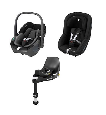 Maxi-Cosi Pebble 360, Pearl 360 and FamilyFix 360 Bundle Twillic Black