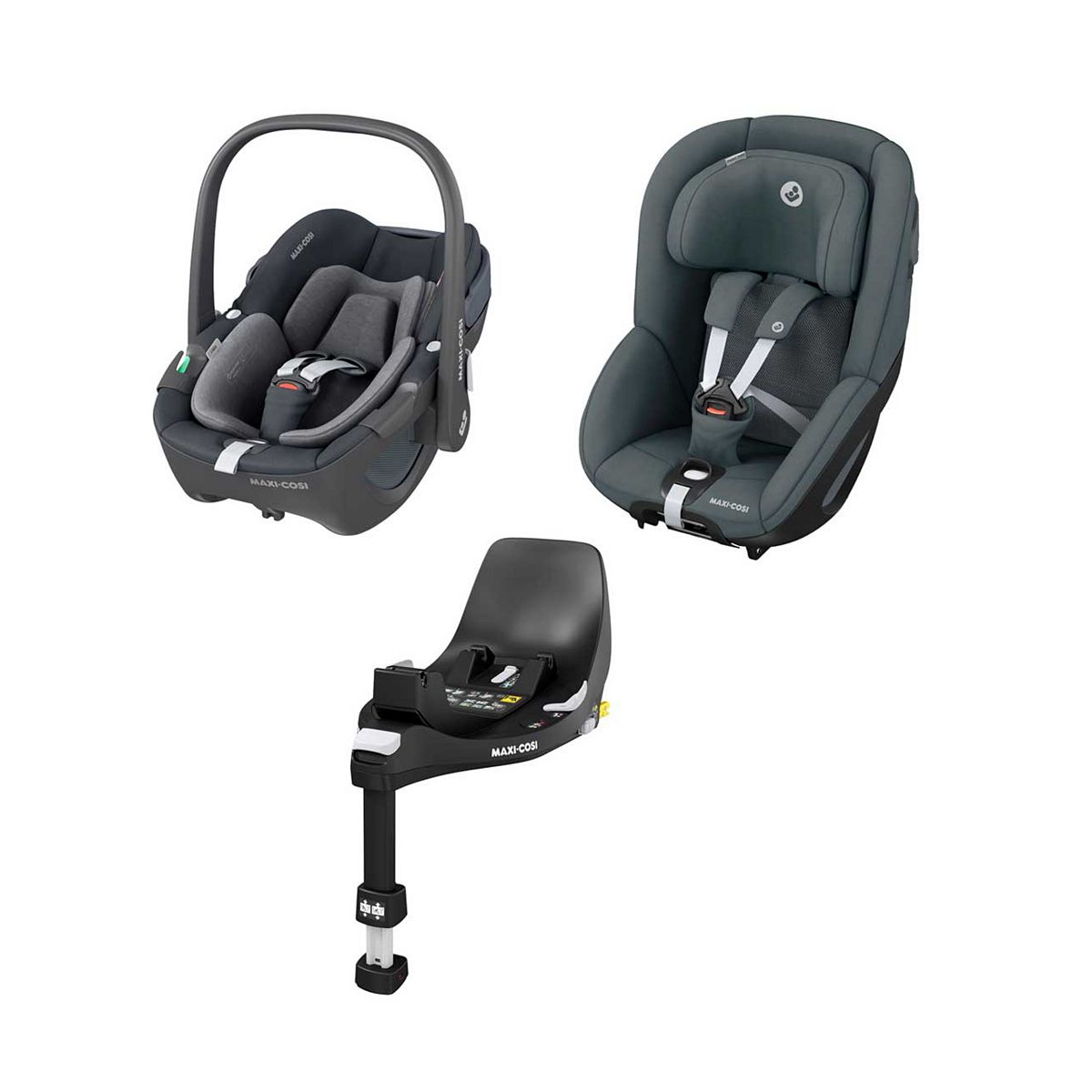 Maxi Cosi Maxi-Cosi Pebble 360 - Pearl And Familyfix Bundle Twillic Graphite