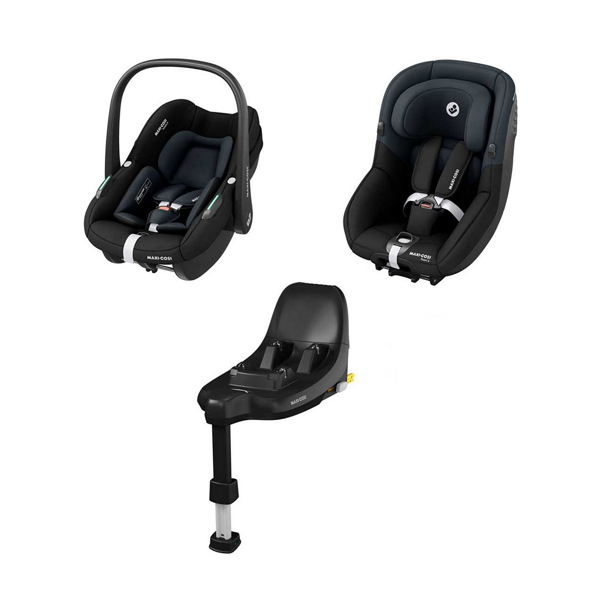 Maxi Cosi Maxi-Cosi Pebble S, Pearl S And Familyfix Bundle Tonal Black