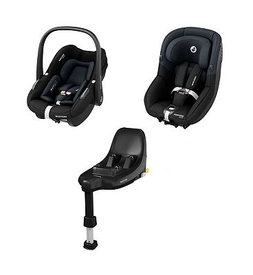 Maxi-Cosi Pebble S, Pearl S and FamilyFix S  Bundle Tonal Black