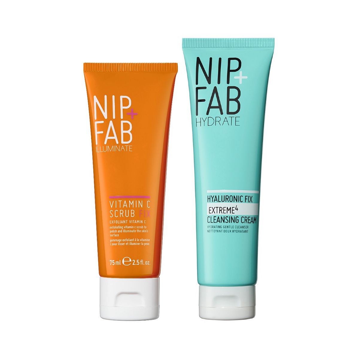 Nip+Fab Ultimate Cleanse Hyaluronic Fix Extreme4 Cleansing Cream And Vitamin C Scrub Duo