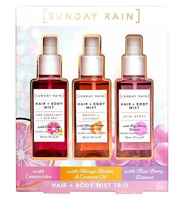 Sunday Rain Hair & Body Mist Trio
