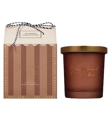 The White Collection Gingerbread Cabin Candle 160g