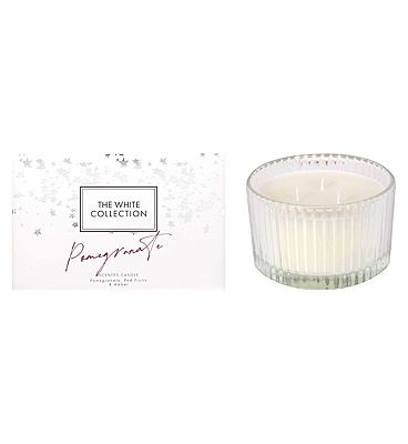 The White Collection Pomegranate 3 Wick Candle 500g
