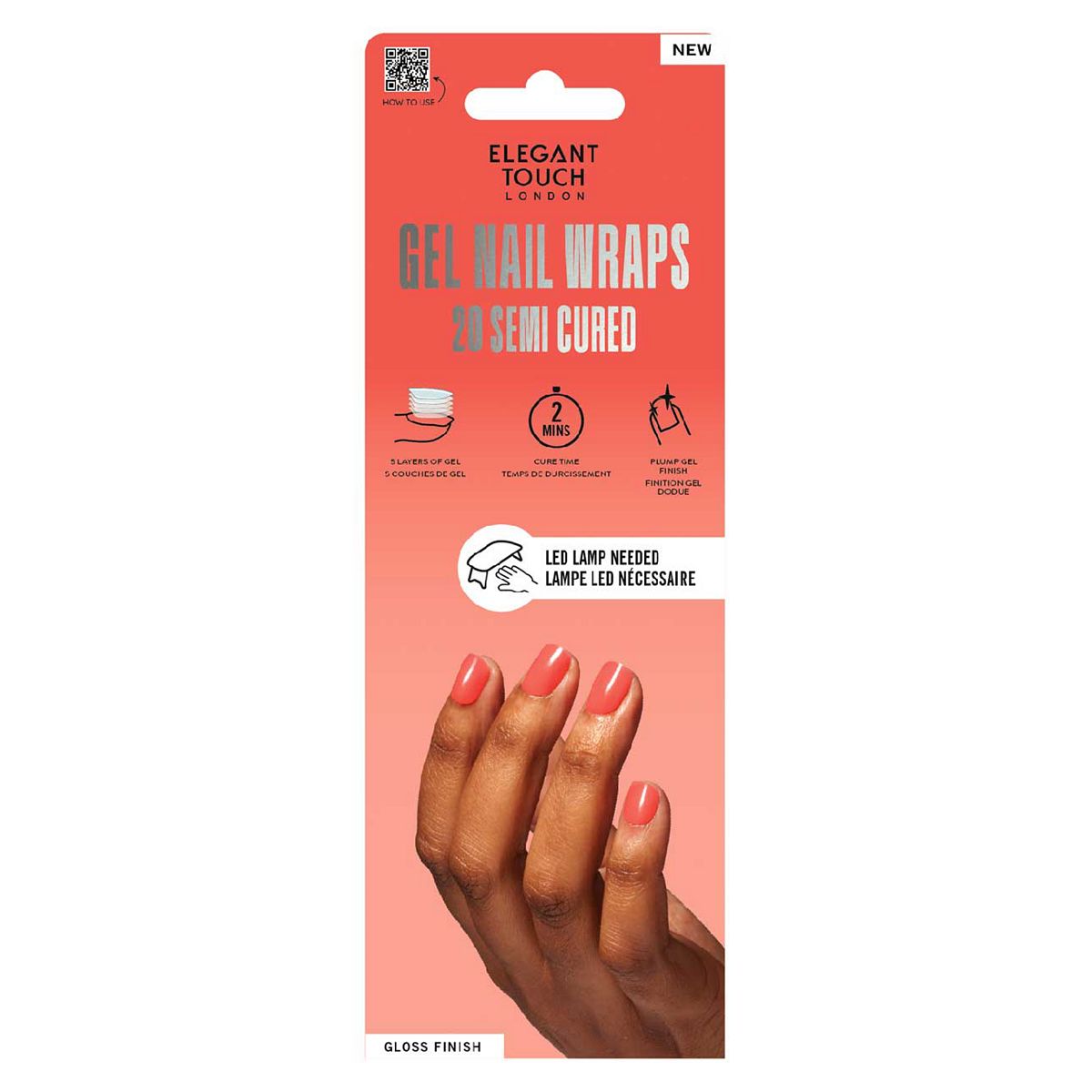 Elegant Touch Semi Cured Gel Nail Wraps Dragon Fruit 20S
