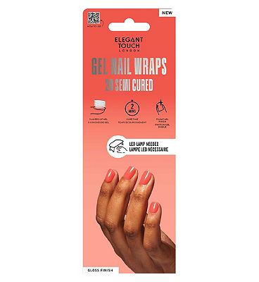 Elegant Touch Semi Cured Gel Nail Wraps Dragon Fruit 20s