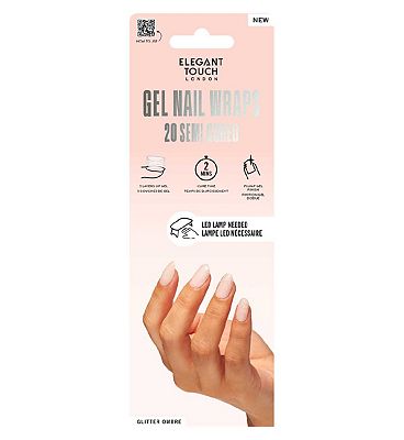 Elegant Touch Semi Cured Gel Nail Wraps Moon Quartz 20s