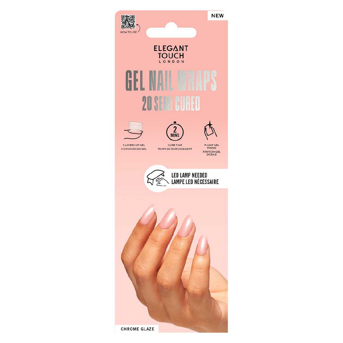 Elegant Touch Semi Cured Gel Nail Wraps Pristine Pearl 20S