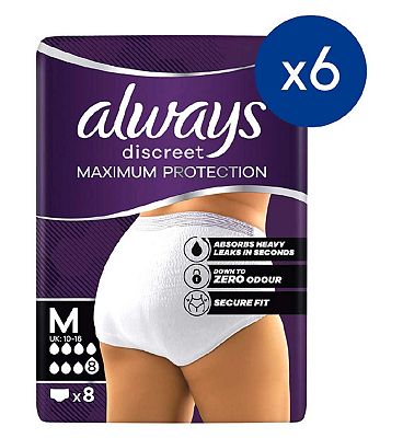 Always Discreet Pants Thick 6X8 S/M Bundle