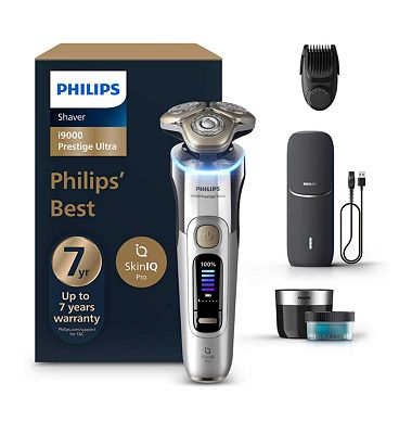 Philips Shaver i9000 Prestige Ultra, Wet & Dry Electric Shaver, Skin IQ Pro, Lift & Cut, 360 Razor B