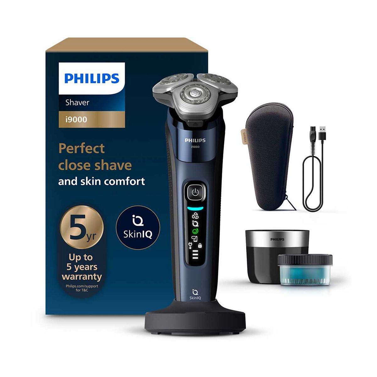 Philips Shaver I9000, Wet & Dry Electric Shaver, Skin Iq Technology, Lift Cut, 360 Precision Razor Blades, X9003/30