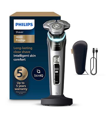 Philips Shaver i9000 Prestige, Wet & Dry Electric Shaver, Skin IQ, Lift & Cut, 360 Precision Razor B