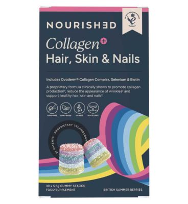 Nourished Collagen + Hair Skin & Nails Nutrient Stacks 30s