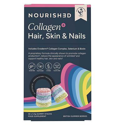 Nourished Collagen + Hair Skin & Nails Nutrient Stacks 30s