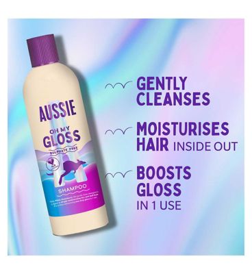 Aussie Oh My Gloss Shampoo 400ml. Deeply Moisturises Dry and Dull Hair. Sulphate Free (9)