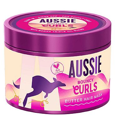 Aussie Bouncy Curls Butter Hair Mask 500ml to Detangle and Moisturise Wavy, Curly Hair