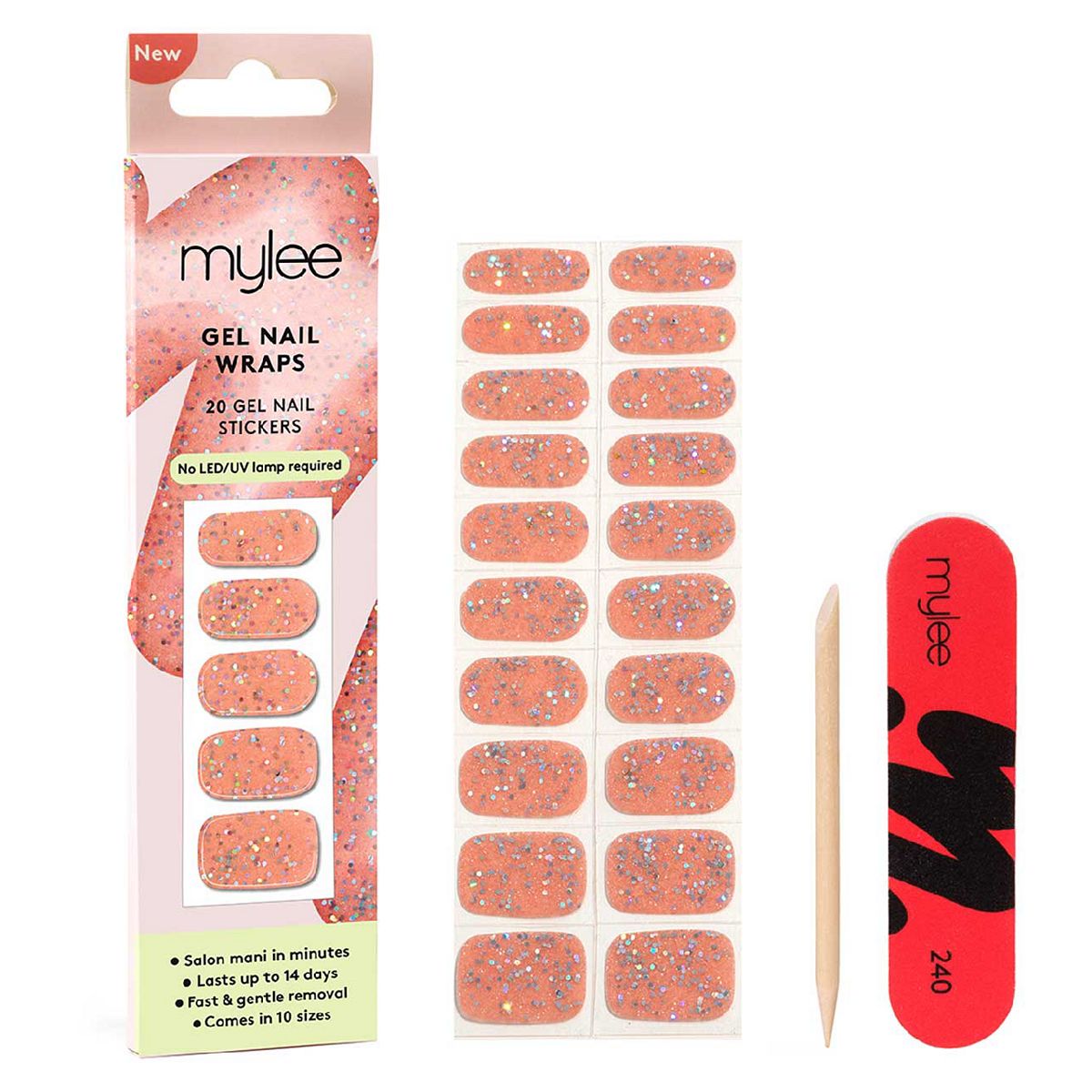 Mylee Gel Nail Wraps Candy Floss 20Pcs