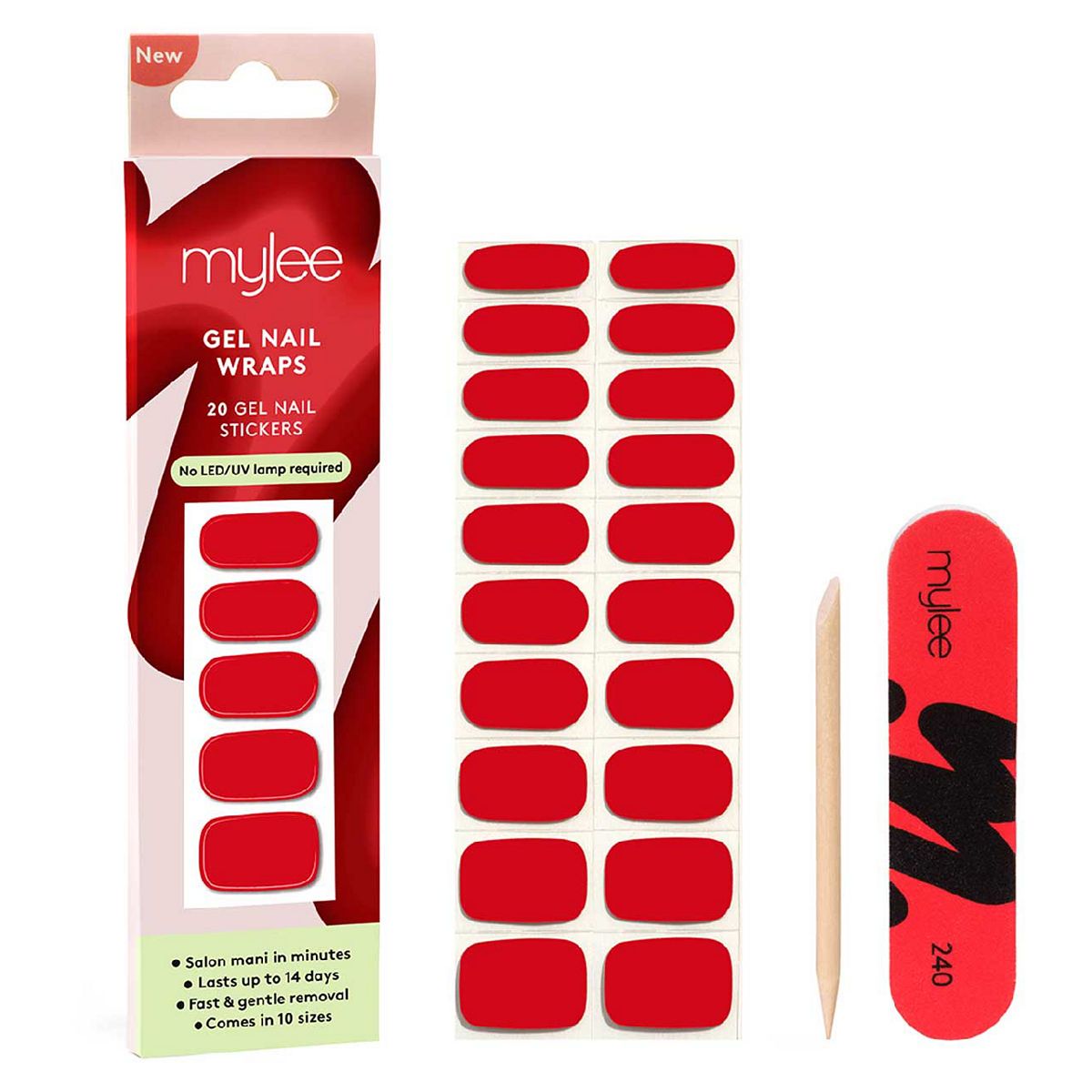 Mylee Gel Nail Wraps French Cancan 20Pcs