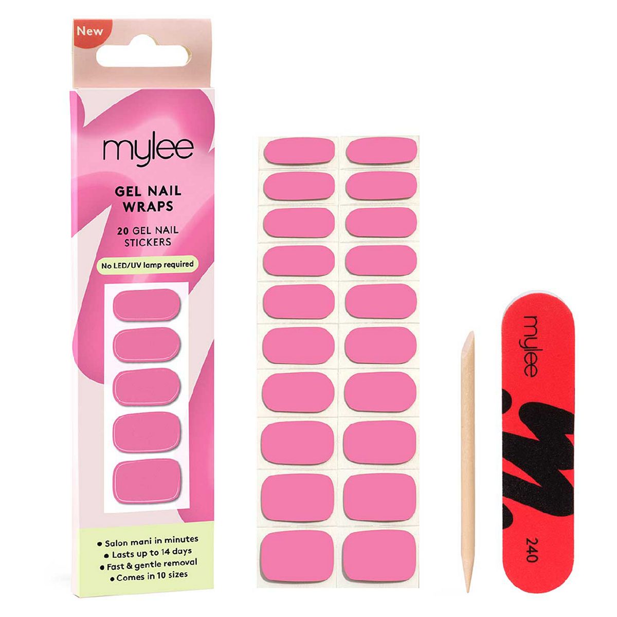 Mylee Gel Nail Wraps Peony 20Pcs