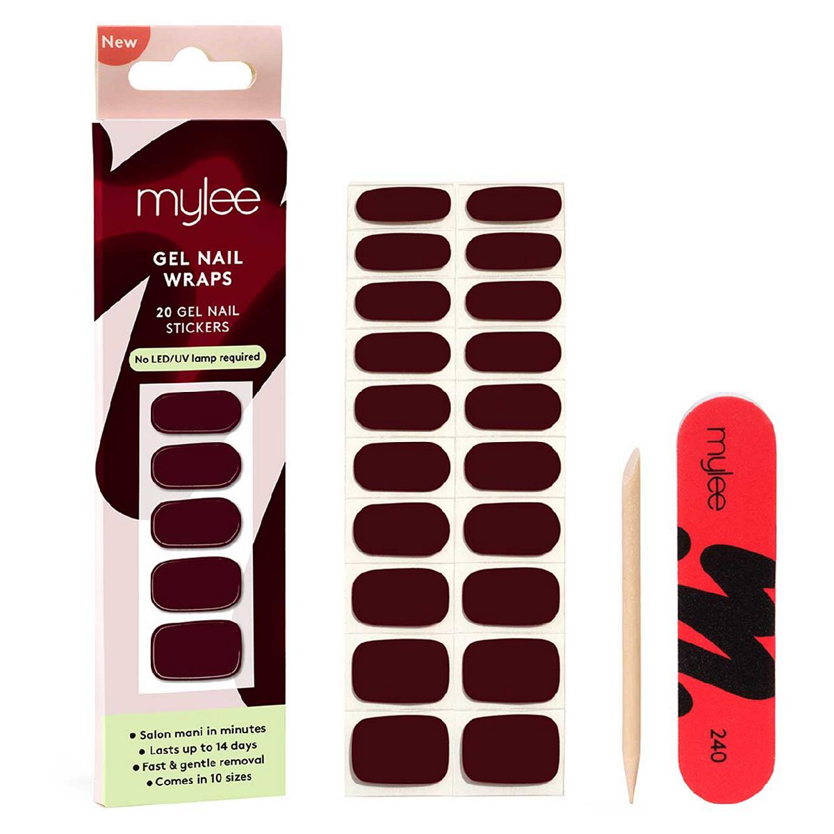Mylee Gel Nail Wraps Diva 20Pcs