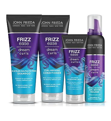 John Frieda Frizz Ease Dream Curls Shampoo, Conditioner and Styling Bundle for Curly and Wavy Hair