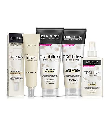 John Frieda PROfiller+ Shampoo, Conditioner and Thickening Styling Bundle for Thinning Hair