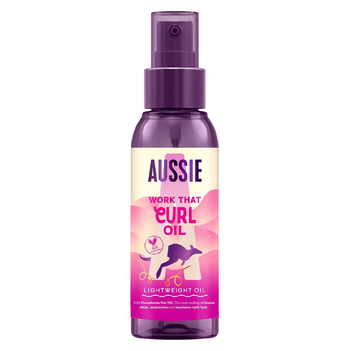 Aussie Work That Curl Oil Lightweight 100Ml. Multi-Tasking Hair Serum For Curly Br/>