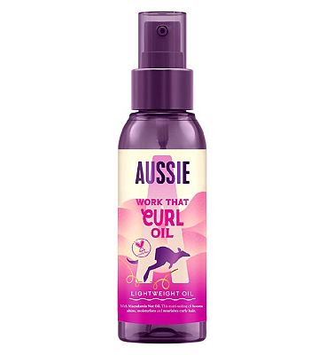 Aussie Work That Curl Oil Lightweight Oil 100ml. Multi-Tasking Hair Serum for Curly Hair